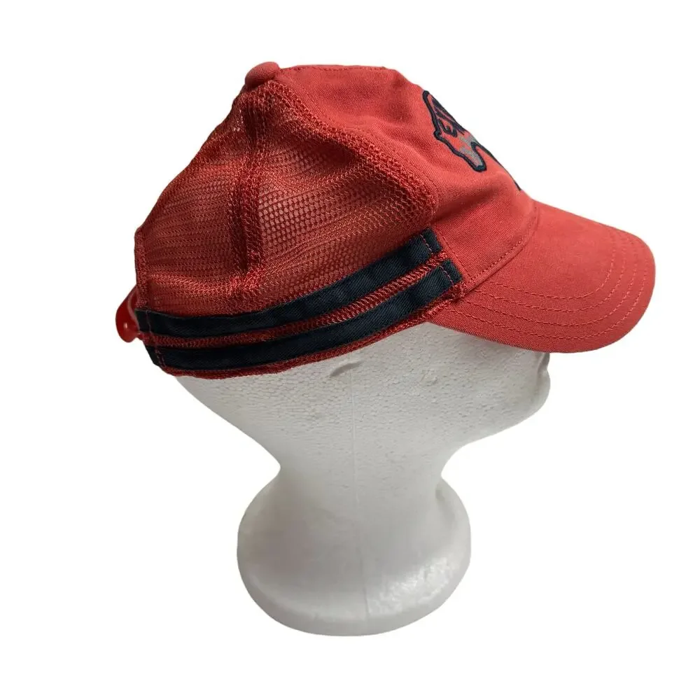 GYMBOREE Explorer Bear Mountain Cap Baseball Hat Mesh Adjustable Red Blue 3-4